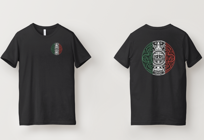 AZTEC MAYA CALANDER MEXICAN FLAG COLORS