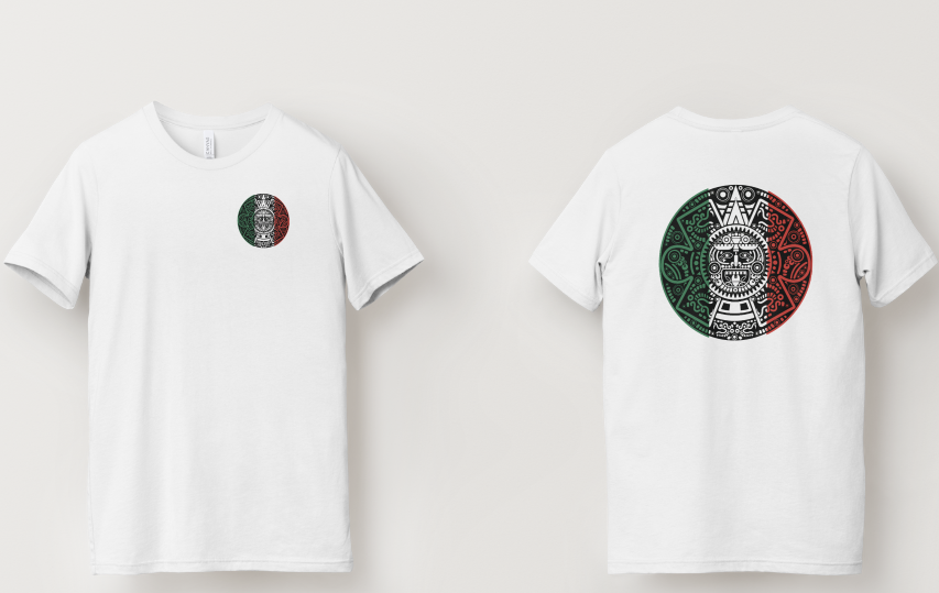 AZTEC MAYA CALANDER MEXICAN FLAG COLORS