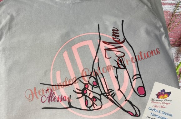 PERSONALIZED MOM AND DAUGHTER HAND