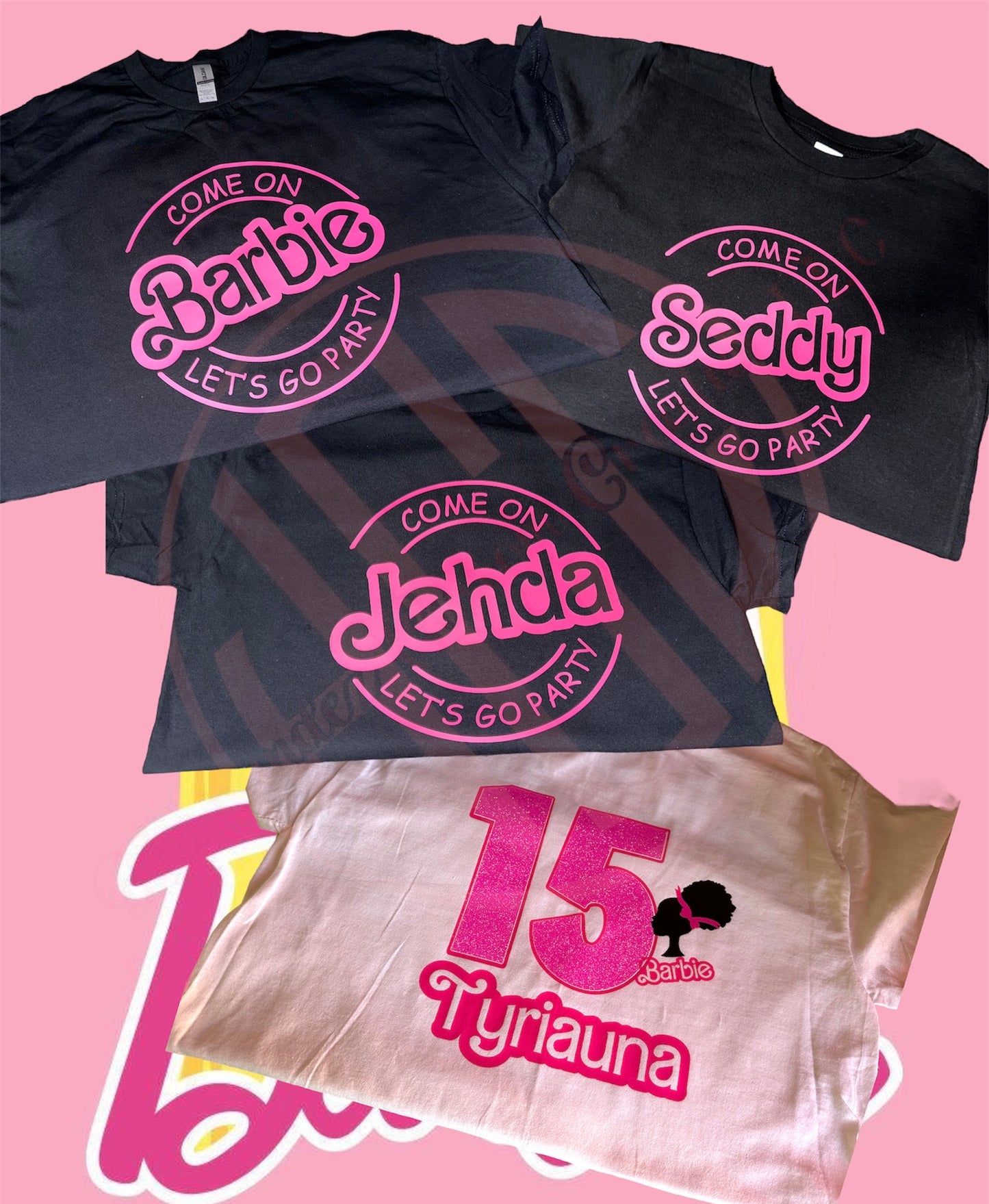 BARBIE BIRTHDAY SHIRTS (MATCHING)
