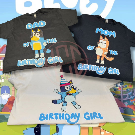 BIRTHDAY BLUEY SHIRTS (MATCHING)