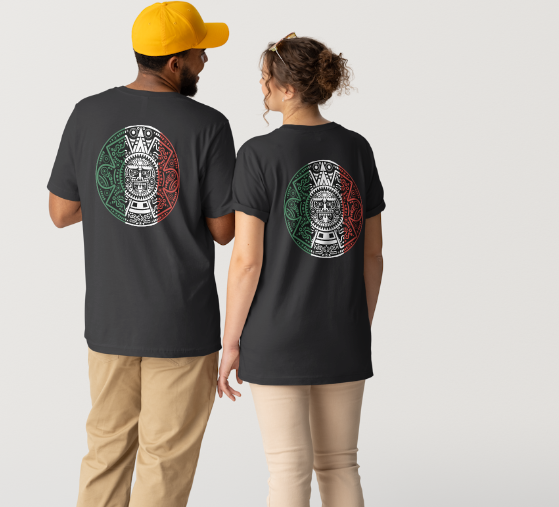 AZTEC MAYA CALANDER MEXICAN FLAG COLORS