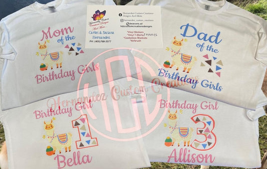 LLAMA BIRTHDAY SHIRTS (FAMILY MATCHING)